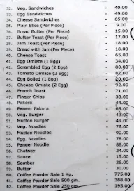 Indian Coffee House menu 1