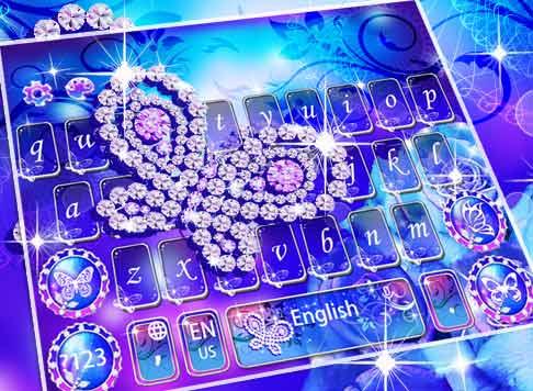 Shining blue Rose Keyboard Theme