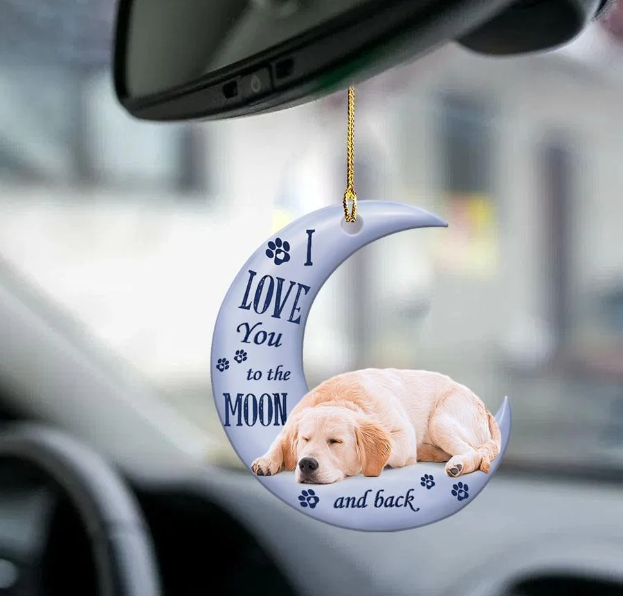 Auto Hanger Slapende Hond Engel Woondecoratie Acryl Vitrine Hangende Ornamenten voor Deuren, Schattigheid en Vreugde Onderweg