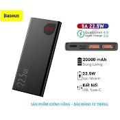 Pin Dự Phòng Sạc Nhanh 22.5W Baseus Adaman Metal Digital Display Quick Charge (22.5W Qc3.0/ Pd3.0).[Bảo Hành 12 Tháng]