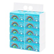 Set 10 Gói Giấy Rút Cầu Vồng 3 Lớp Mylan (300 Tờ / Gói) - Mềm, Dai Và Mịn - Khăn Giấy Rút Cao Cấp, Không Chất Tẩy Trắng