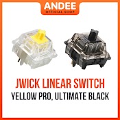 Jwick Yellow Pro Ultimate Black Công Tắc Tuyến Tính Thay Thế Cho Bàn Phím Cơ 5 Pin Có Lube Sẵn