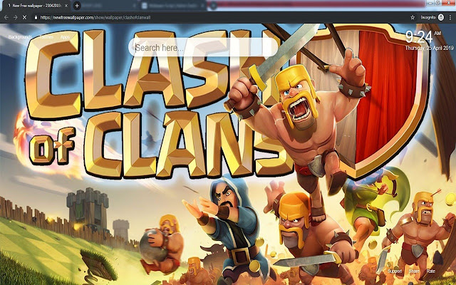 Clash Of Clans HD фонові вкладки