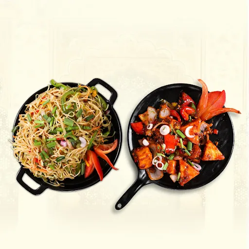 Veg Chowmein + Chilly Paneer