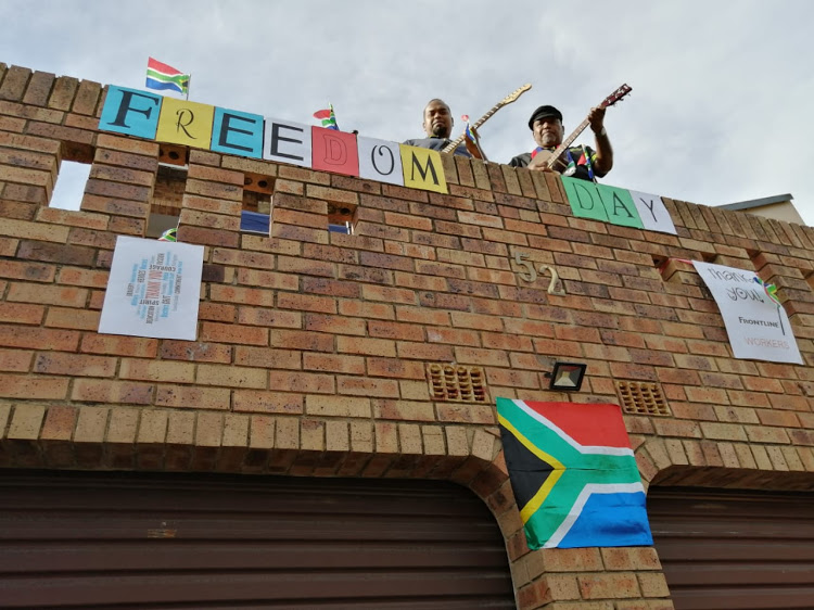 Patrick and Bala Moodley held a street concert in Chatsworth, south of Durban, on Monday as part of their Freedom Day celebrations to honour the frontline workers who are battling Covid-19.