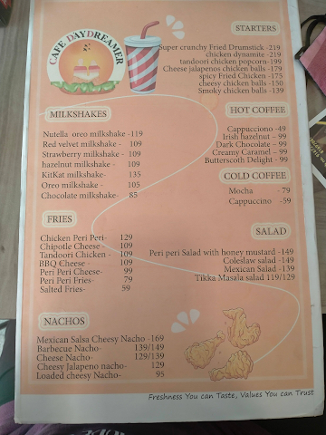 Cafe Daydreamer menu 