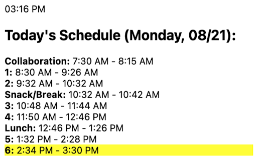 Trabuco Hills High School Bell Schedule