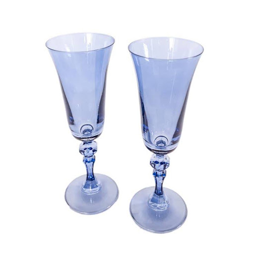 Estelle Colored Glass Blue Flute