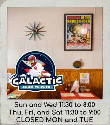 Galactic Fried Chicken gluten-free menu