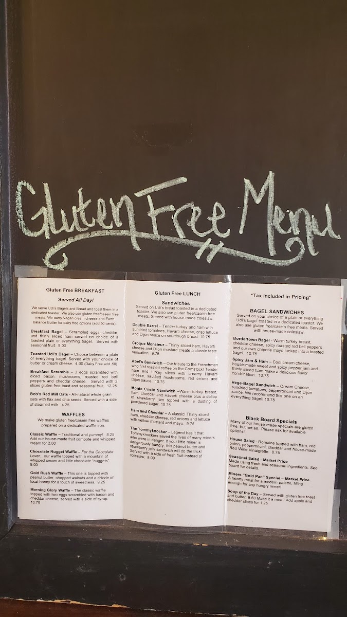 The Roasting House gluten-free menu