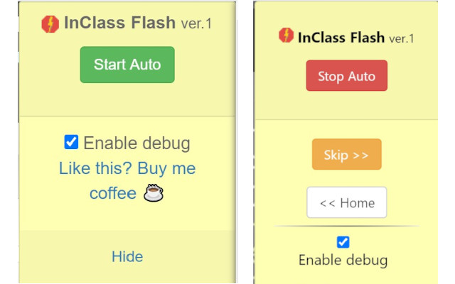 Inclass Flash chrome extension