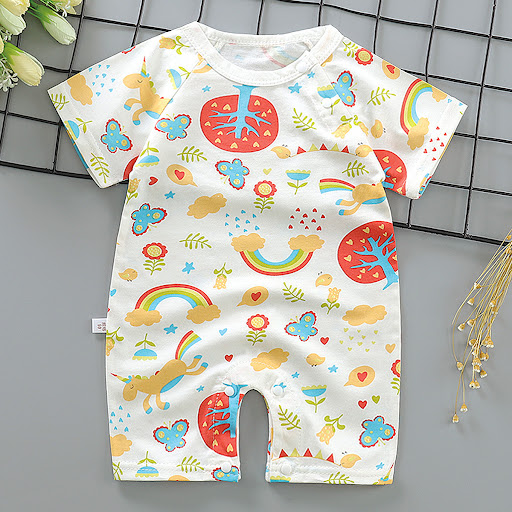 Title 2, Thin Cotton Short-sleeved Short-climbing Jumpsu...