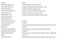 Crazy Snacks menu 2