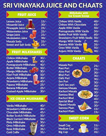 Patkar Juice And Chats menu 