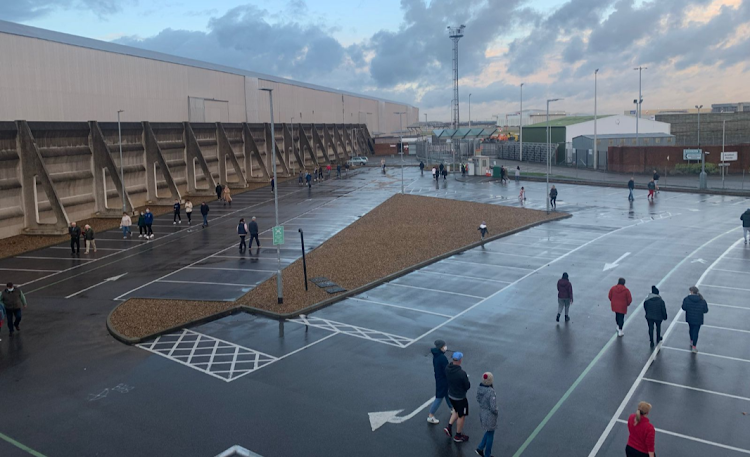 The parking lot outside the quarantine hotel about a two-minute drive from Heathrow airport, London, the UK. Picture: LUKANYO MNYANDA