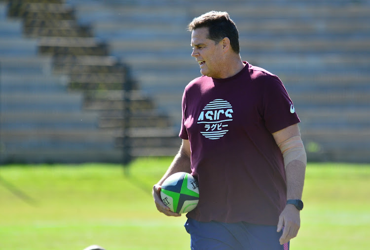 Rassie Erasmus (Director of Rugby) during the South Africa men's national rugby team training session at Danie Craven Stadium on October 26, 2022 in Stellenbosch.