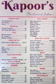 Kapoor's menu 1