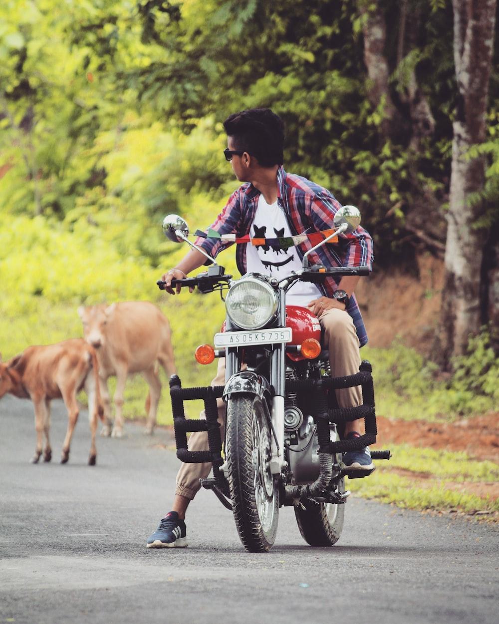 man riding motorcycle on road during daytime