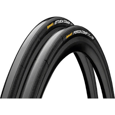 Continental Attack/Force Comp Tire Combo - 700 x 24/22 Tubular BlackChili Vectran Breaker Pair