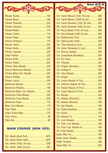 Sai Pooja menu 