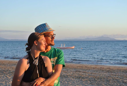 travel couple marriage proposal in Madagascar on the beach