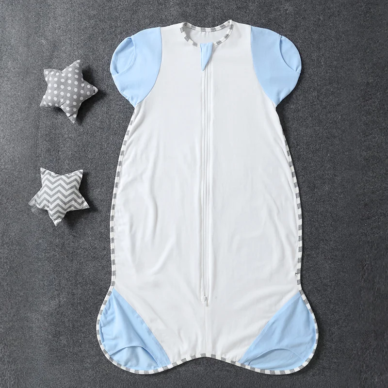 Newborn babyslaapzak wikkelversie katoen Plus anti-trap, zachte comfortabele slaapzak voor een rustige nacht.