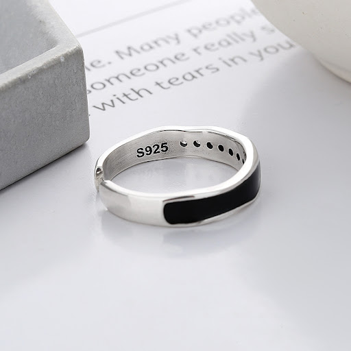 Title 2, Womens S925 Silver Fashion Gang Drill Open Rin...