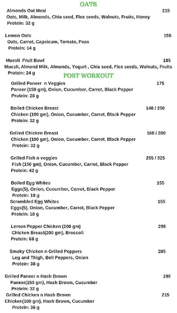 Protein Kitchen menu 