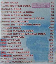 JP South Indian Dosa menu 1