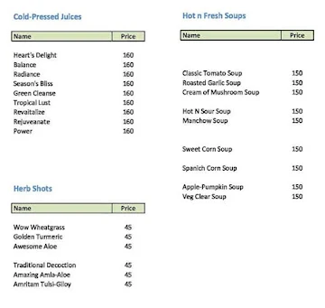 Amritam Super Foods menu 