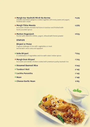 Seagull - Novotel Goa Dona Sylvia Resort Hotel menu 