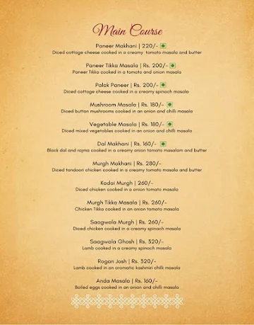 Sampurna - The House Of Southern Flavours menu 