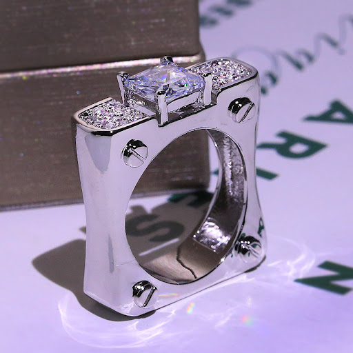 Title 6, Full Diamond Zircon Wide Version Big Ring – Exq...