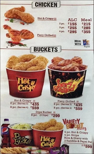 KFC menu 