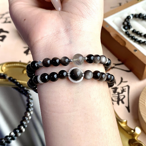 Title 5, Natural Crystal Bracelet Silver Yao Stone Multi...