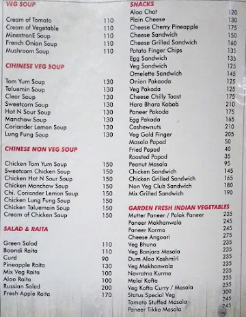 Kirti Hotel menu 