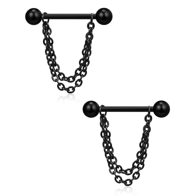 Title 6, Zwarte full drill hartvormige piercing sieraden...