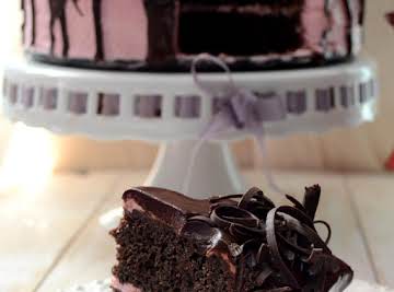 Dark Chocolate Cake with Blueberry Bavarian Cream