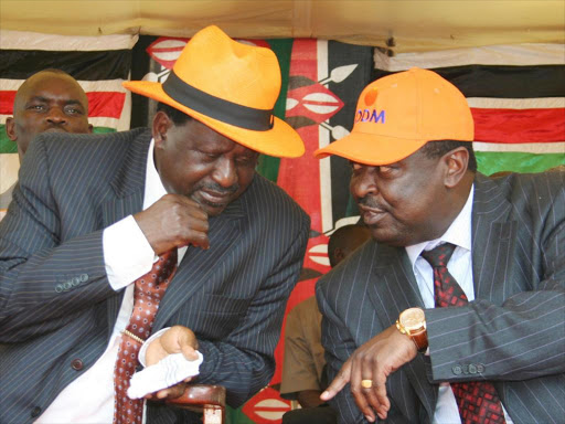 ODM leader Raila Odinga with ANC's Musalia Mudavadi