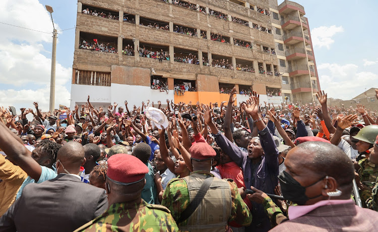 Crowd during the Azimio La Umoja campaigns led by the President Uhuru Kenyatta on Friday 18, 2022.