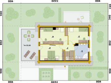 Trypolis 3 projekt domu z bali drewnianych - Rzut poddasza