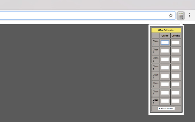 GPA Calculator chrome extension