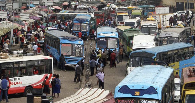 File Image of a matatu station in Nairobi