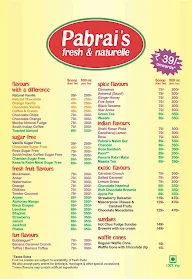 Pabrai's Fresh & Naturelle menu 1