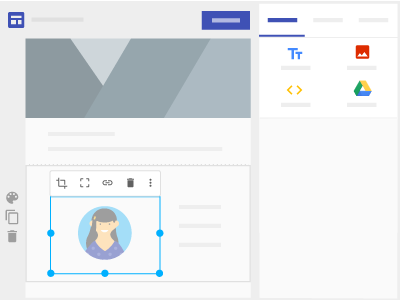 Página e menu do Sites