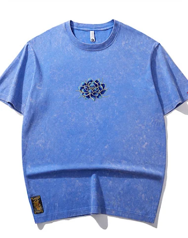Besticktes Herren T-Shirt mit Rundh - 3