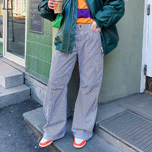 Title 4, Womens Fashion Casual Striped Loose Cargo Pant...