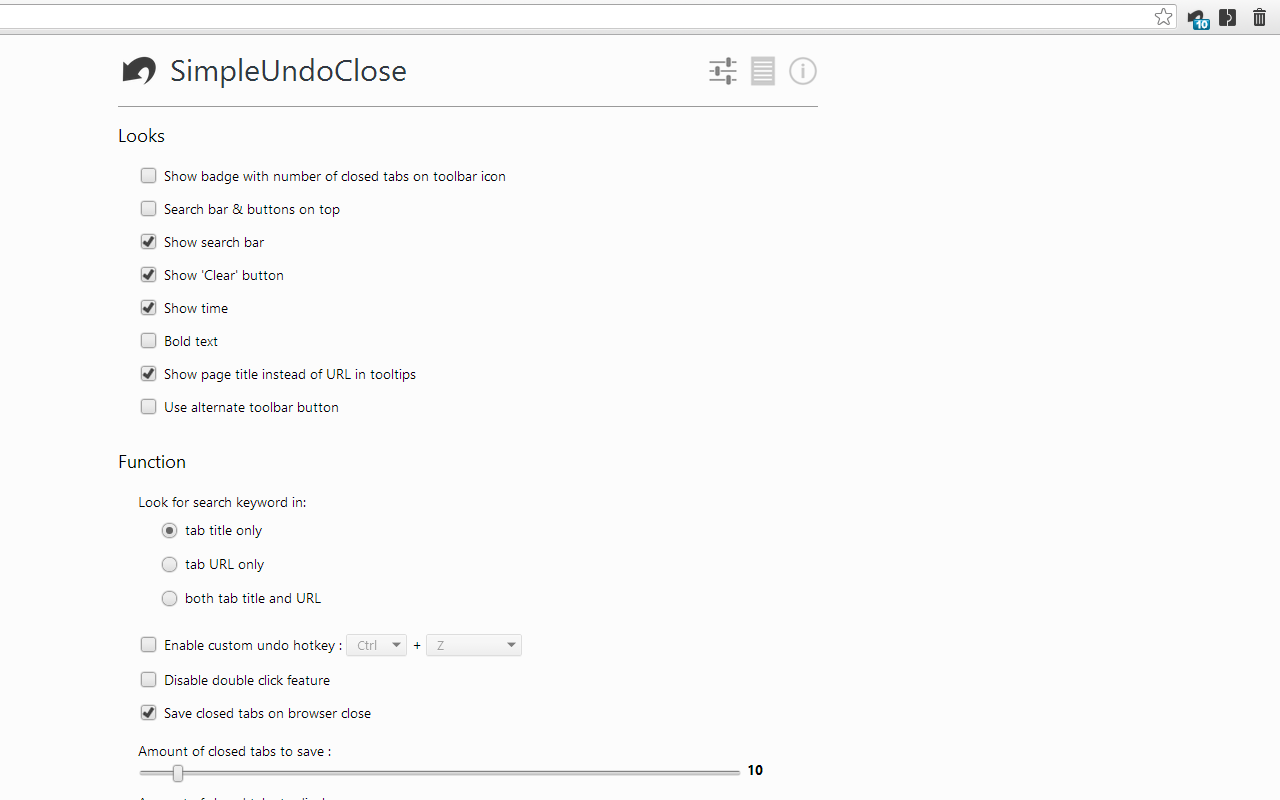 SimpleUndoClose Preview image 4