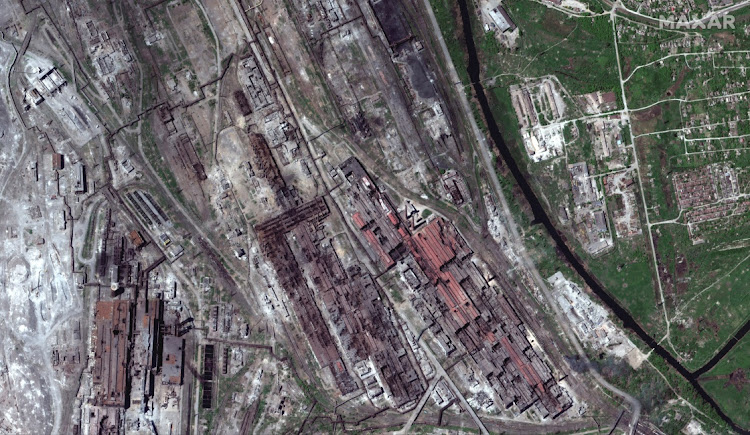 A satellite image of the Azovstal steel plant in Mariupol, Ukraine, on May 12 2022.