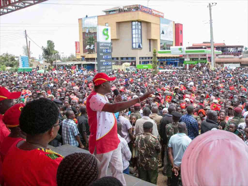 President Uhuru Kenyatta during a tour of Murang'a county on October 14, 2017. /PSCU